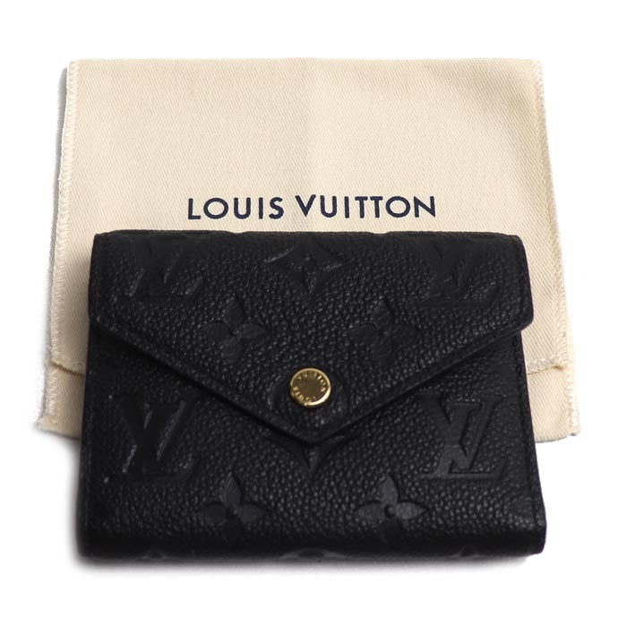 LOUIS VUITTON ルイ・ヴィトン ポルトフォイユ・ヴィクトリーヌ 三つ折り財布 モノグラム アンプラント ブラック M64060 IC レディース【中古】【美品】