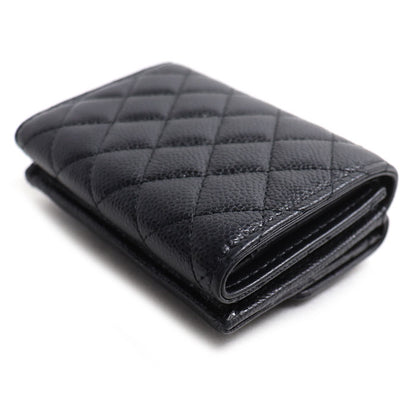CHANEL シャネル ボーイシャネル マトラッセ 三つ折り財布 ブラック A84432 レディース【中古】