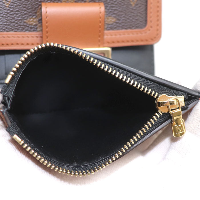 LOUIS VUITTON ルイ・ヴィトン ポルトフォイユ・ドーフィーヌ コンパクト 三つ折り財布 モノグラム・リバース ブラウン M68725 IC レディース【中古】【極美品】