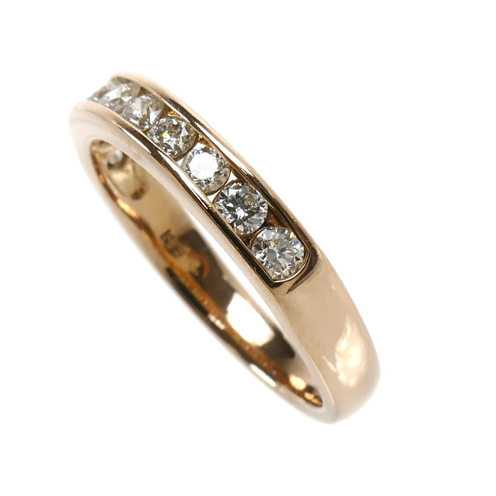 K18PG ピンクゴールド ハーフエタニティ リング・指輪 ダイヤモンド0.50ct 11号 3.5g レディース【中古】