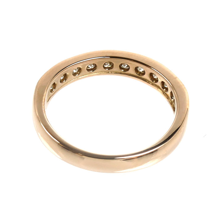 K18PG ピンクゴールド ハーフエタニティ リング・指輪 ダイヤモンド0.50ct 11号 3.5g レディース【中古】