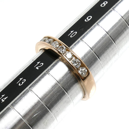 K18PG ピンクゴールド ハーフエタニティ リング・指輪 ダイヤモンド0.50ct 11号 3.5g レディース【中古】