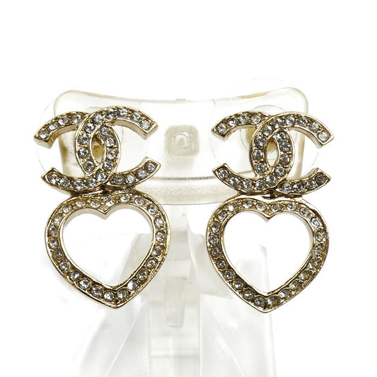 CHANEL シャネル GP ココマーク ハート ピアス ABB665 4.6g レディース【中古】【美品】