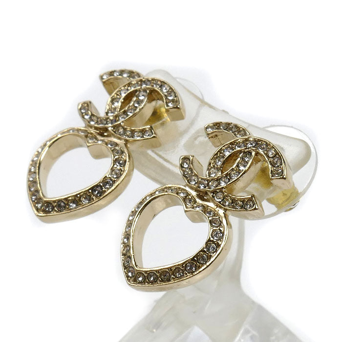 CHANEL シャネル GP ココマーク ハート ピアス ABB665 4.6g レディース【中古】【美品】