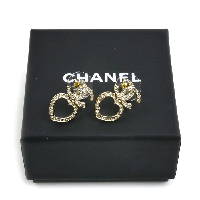 CHANEL シャネル GP ココマーク ハート ピアス ABB665 4.6g レディース【中古】【美品】