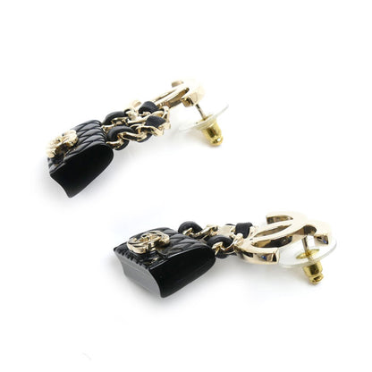 CHANEL シャネル GP レザー ココマーク バッグモチーフ ピアス ABA008 16.5g レディース【中古】