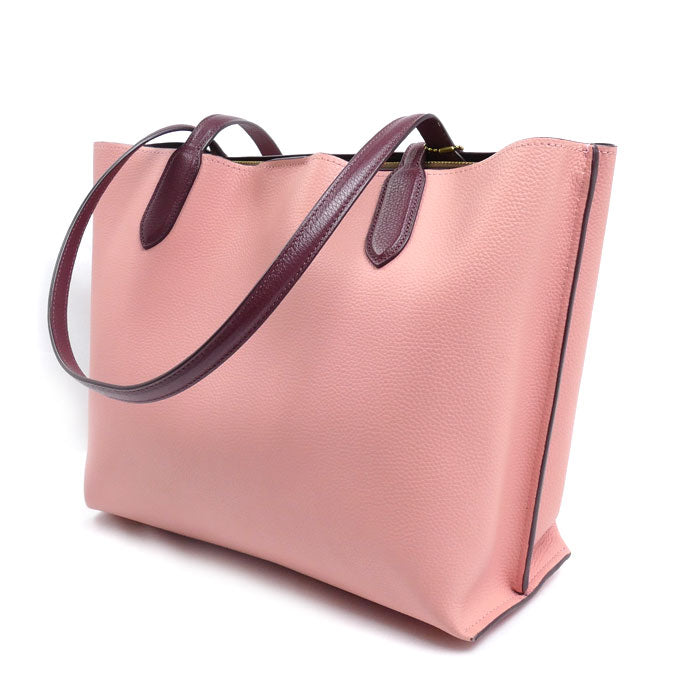 COACH コーチ ウィロウ トート カラーブロック トートバッグ ピンク ワインレッド C0692 レディース【中古】