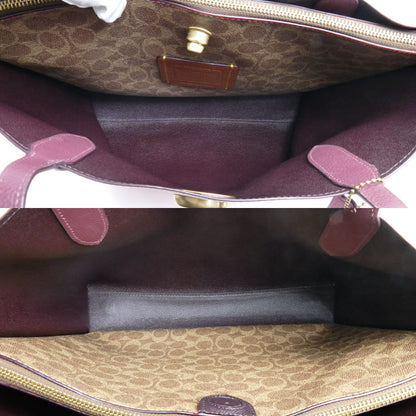 COACH コーチ ウィロウ トート カラーブロック トートバッグ ピンク ワインレッド C0692 レディース【中古】