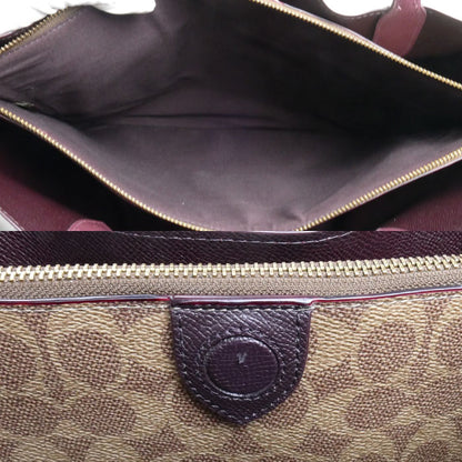 COACH コーチ ウィロウ トート カラーブロック トートバッグ ピンク ワインレッド C0692 レディース【中古】