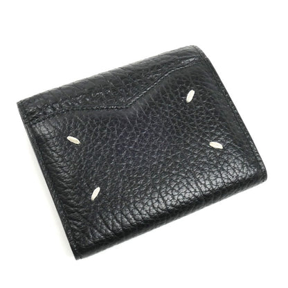 Maison Margiela 4ステッチ コンパクト ウォレット 三つ折り財布 ブラック S56UI0136 ユニセックス【中古】
