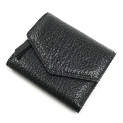 Maison Margiela 4ステッチ コンパクト ウォレット 三つ折り財布 ブラック S56UI0136 ユニセックス【中古】