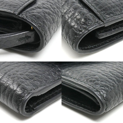 Maison Margiela 4ステッチ コンパクト ウォレット 三つ折り財布 ブラック S56UI0136 ユニセックス【中古】