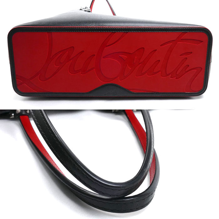 Christian Louboutin クリスチャンルブタン カバタ トートバッグ ブラック レッド 1175113 レディース【中古】