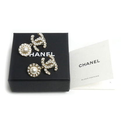 CHANEL シャネル メタル ストラス ココマーク フェイクパール ラインストーン イヤリング AB0596 9.7g レディース【中古】