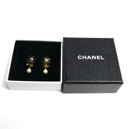 CHANEL シャネル GP ココマーク フェイクパール ピアス 2.8g レディース【中古】