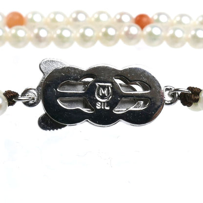 MIKIMOTO ミキモト ２連 ブレスレット パール約3.0～3.4mm サンゴ 7.9g 20cm レディース【中古】