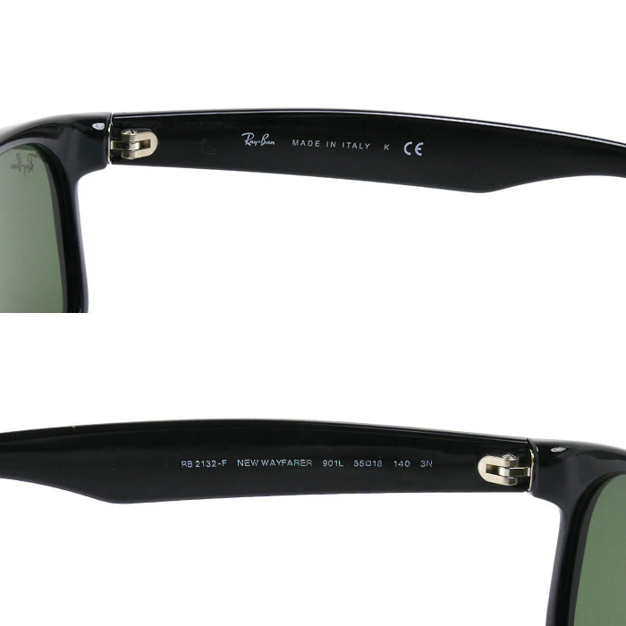Ray-Ban レイバン NEW MAYFARER サングラス ブラック グリーン RB2132-F 901L 55□18 140 メンズ【中古】【美品】