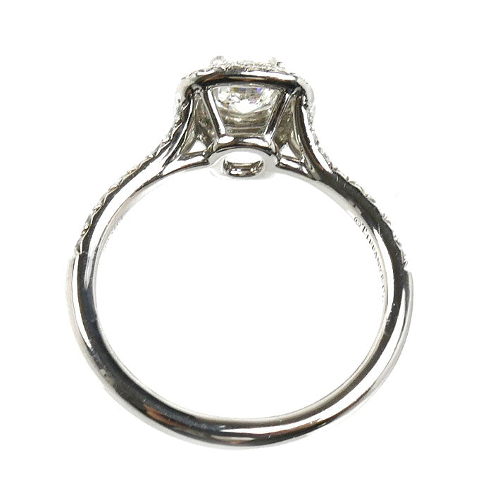 TIFFANY&Co. ティファニー Pt950プラチナ ソレスト クッション カット ダブル ハロー リング・指輪 #57975 ダイヤモンド0.54ct 11.5号 4.4g レディース【中古】