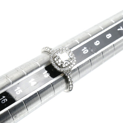 TIFFANY&Co. ティファニー Pt950プラチナ ソレスト クッション カット ダブル ハロー リング・指輪 #57975 ダイヤモンド0.54ct 11.5号 4.4g レディース【中古】