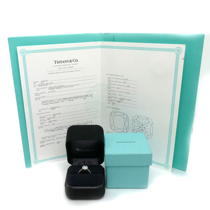 TIFFANY&Co. ティファニー Pt950プラチナ ソレスト クッション カット ダブル ハロー リング・指輪 #57975 ダイヤモンド0.54ct 11.5号 4.4g レディース【中古】