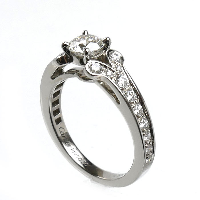 CARTIER カルティエ Pt950プラチナ バレリーナ ソリテール リング・指輪 N4196950 ダイヤモンド0.52ct 9.5号 50 5.4g レディース【中古】