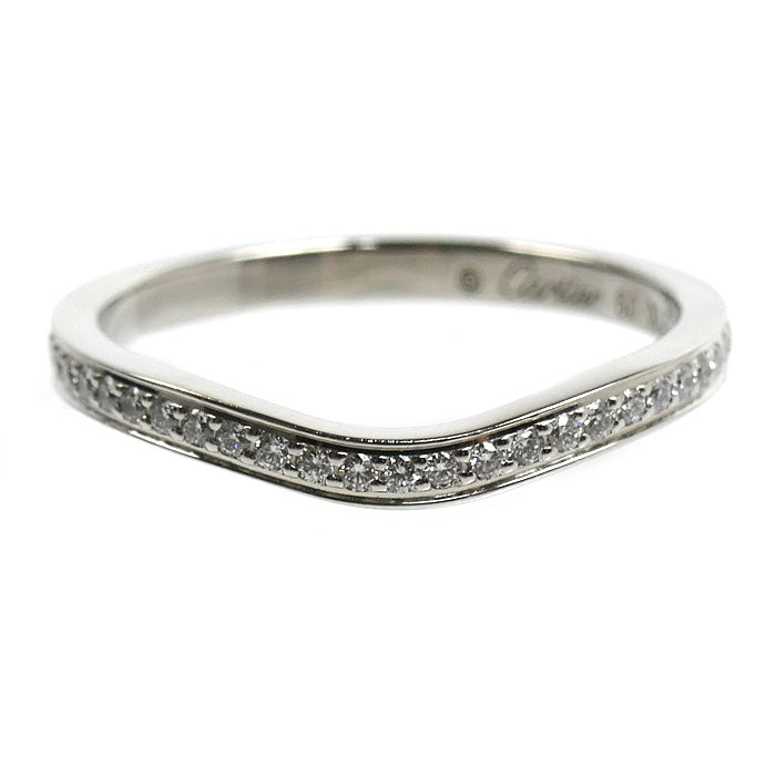 CARTIER カルティエ Pt950プラチナ バレリーナ カーブ ウエディング リング・指輪 B4093050 ダイヤモンド 10号 50 2.7g レディース【中古】