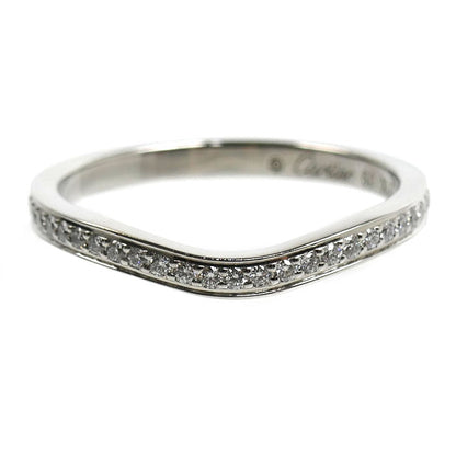 CARTIER カルティエ Pt950プラチナ バレリーナ カーブ ウエディング リング・指輪 B4093050 ダイヤモンド 10号 50 2.7g レディース【中古】