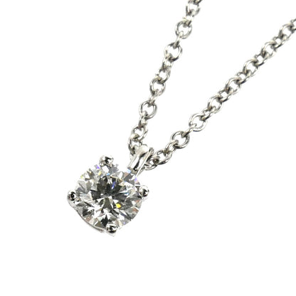 TIFFANY&Co. ティファニー Pt950プラチナ ソリティア ネックレス ダイヤモンド0.22ct 2.3g 40.5cm レディース【中古】