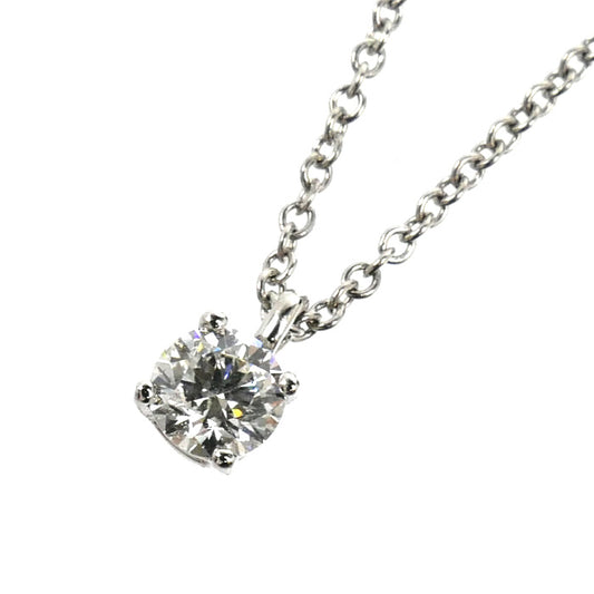 TIFFANY&Co. ティファニー Pt950プラチナ ソリティア ネックレス ダイヤモンド0.22ct 2.3g 40.5cm レディース【中古】