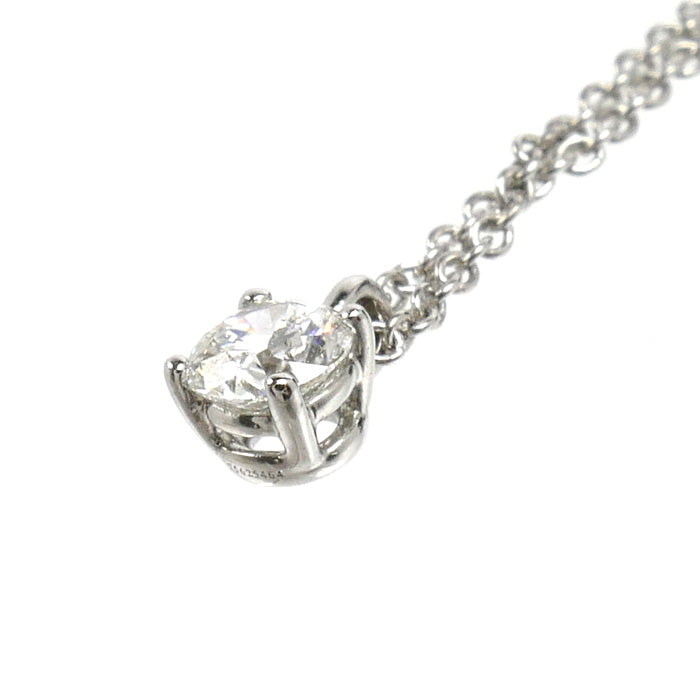 TIFFANY&Co. ティファニー Pt950プラチナ ソリティア ネックレス ダイヤモンド0.22ct 2.3g 40.5cm レディース【中古】