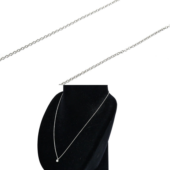 TIFFANY&Co. ティファニー Pt950プラチナ ソリティア ネックレス ダイヤモンド0.22ct 2.3g 40.5cm レディース【中古】