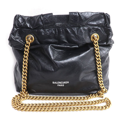 BALENCIAGA バレンシアガ クラッシュ　スモール トートバッグ ブラック 742942 210IT レディース【中古】