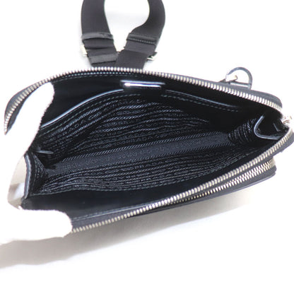 PRADA プラダ Re-Nylon サフィアーノレザー ショルダーバッグ ブラック 2VH130 RFID レディース【中古】
