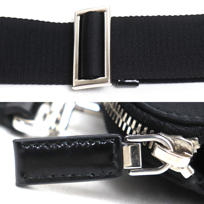 PRADA プラダ Re-Nylon サフィアーノレザー ショルダーバッグ ブラック 2VH130 RFID レディース【中古】