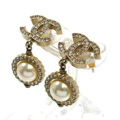 CHANEL シャネル メタル ココマーク ラインストーン/フェイクパール ピアス AB2307 7.2g レディース【中古】