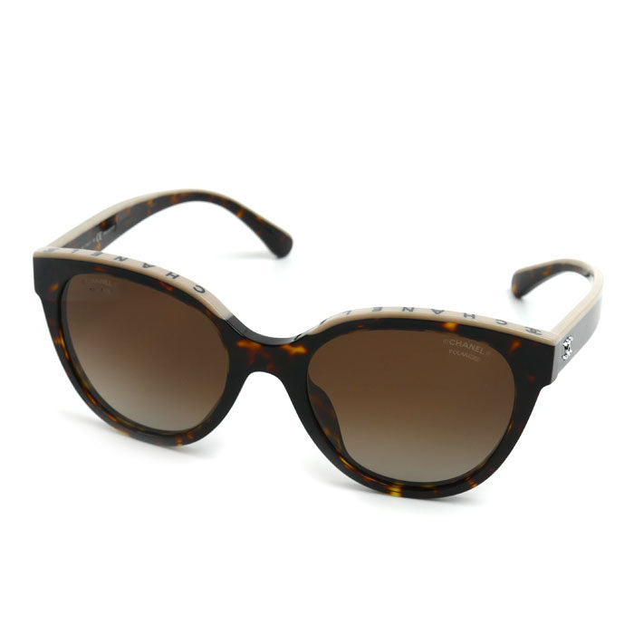 CHANEL シャネル バタフライ シェイプ サングラス ダークトータス/ベージュ A71339 5414-A C.1682/S9 54□20 140 3P レディース【中古】