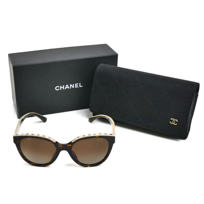 CHANEL シャネル バタフライ シェイプ サングラス ダークトータス/ベージュ A71339 5414-A C.1682/S9 54□20 140 3P レディース【中古】
