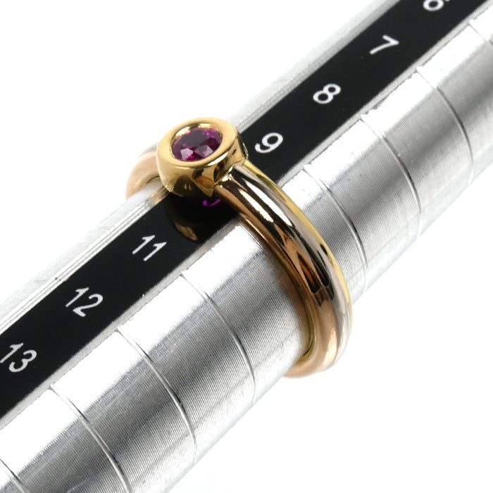 CARTIER カルティエ K18YG イエローゴールド K18WG ホワイトゴールド K18PG モノストーン リング・指輪 ルビー 10号 50 4.8g レディース【中古】【美品】