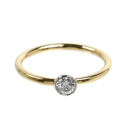 TIFFANY&Co. ティファニー K18YG イエローゴールド Pt950プラチナ ビゼット リング・指輪 ダイヤモンド 9.5号 1.9g レディース【中古】【美品】