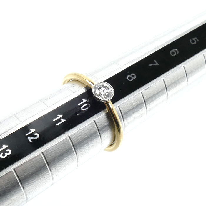 TIFFANY&Co. ティファニー K18YG イエローゴールド Pt950プラチナ ビゼット リング・指輪 ダイヤモンド 9.5号 1.9g レディース【中古】【美品】