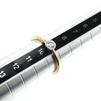 TIFFANY&Co. ティファニー K18YG イエローゴールド Pt950プラチナ ビゼット リング・指輪 ダイヤモンド 9.5号 1.9g レディース【中古】【美品】