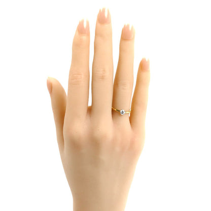TIFFANY&Co. ティファニー K18YG イエローゴールド Pt950プラチナ ビゼット リング・指輪 ダイヤモンド 9.5号 1.9g レディース【中古】【美品】