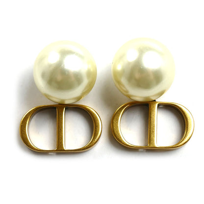 Dior ディオール メタル レジンパール トライバル ピアス E1293TRIRS_D908 13.1g レディース【中古】【美品】