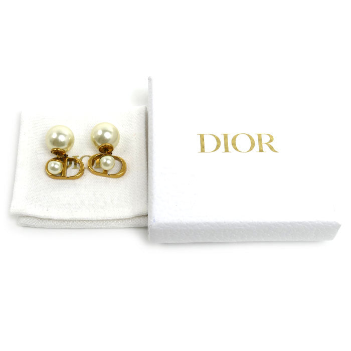 Dior ディオール メタル レジンパール トライバル ピアス E1293TRIRS_D908 13.1g レディース【中古】【美品】