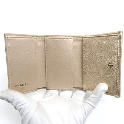 CHANEL シャネル クラシック スモールフラップ ウォレット 三つ折り財布 ゴールド AP0230 レディース【中古】