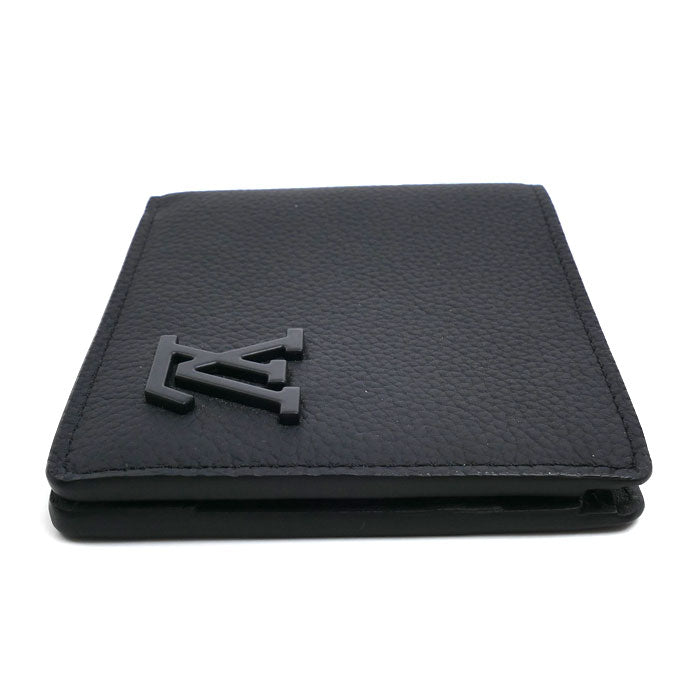 LOUIS VUITTON ルイ・ヴィトン ポルトフォイユ・ミュルティプル 二つ折り財布 アエログラム ブラック M69829 IC メンズ【中古】【美品】