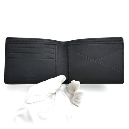 LOUIS VUITTON ルイ・ヴィトン ポルトフォイユ・ミュルティプル 二つ折り財布 アエログラム ブラック M69829 IC メンズ【中古】【美品】
