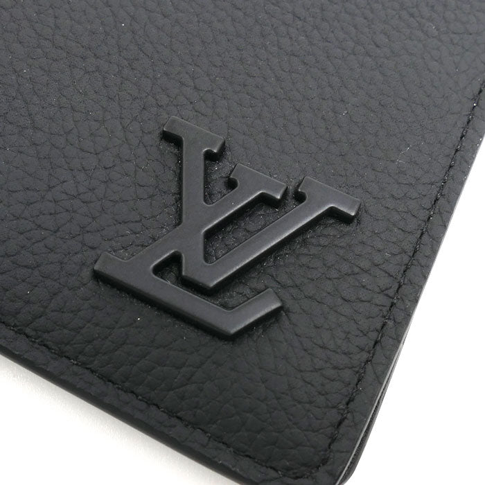 LOUIS VUITTON ルイ・ヴィトン ポルトフォイユ・ミュルティプル 二つ折り財布 アエログラム ブラック M69829 IC メンズ【中古】【美品】