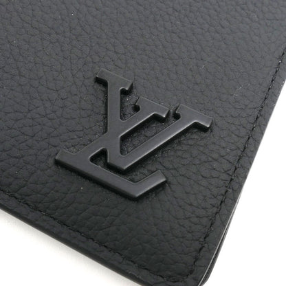 LOUIS VUITTON ルイ・ヴィトン ポルトフォイユ・ミュルティプル 二つ折り財布 アエログラム ブラック M69829 IC メンズ【中古】【美品】