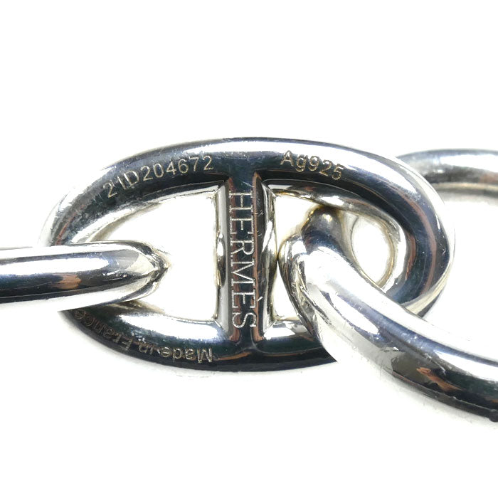 HERMES エルメス シルバー925 シューヌ ダンクル TGM 9コマ ブレスレット 91g レディース【中古】